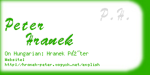 peter hranek business card